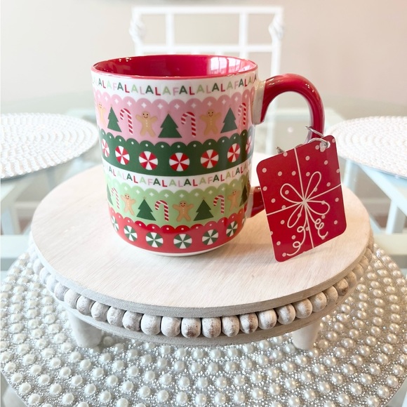 🩷❤️ PINKMAS Fa La La Gingerbread Peppermint Christmas Mug NEW - Picture 2 of 3